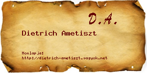 Dietrich Ametiszt névjegykártya
